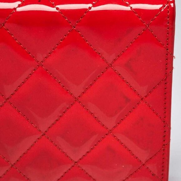 Chanel Orange Quilted Patent Leather Reissue L Yen Wallet - Picture 4 of 9